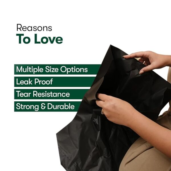 KLAP Garbage-Dustbin Bag | 75-micron semi-virgin polyethylene | Leak Proof | Tear Resistant | Easy Disposal Dustbin Garbage Bags (Small- Pack of 6 | 90 BAGS)