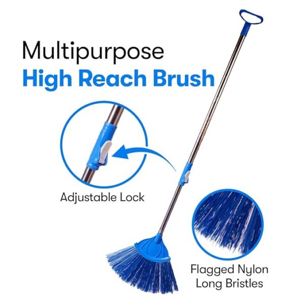 KLAP Cobweb Brush with Detachable Head Pack of 2 | Long Extendable Handle (4 Feet)| Jala Cleaning Wiper Brush | Spider for Indoor and Outdoor Web Cleaning