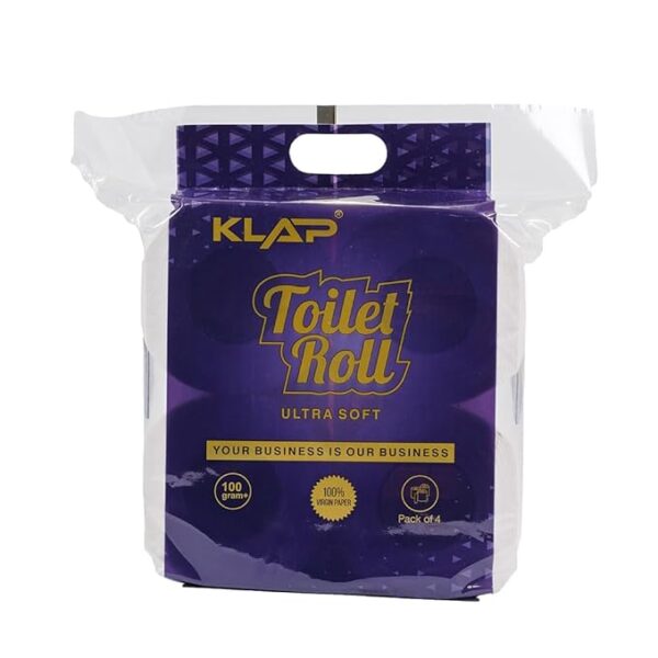 KLAP 2 Ply Toilet Paper Roll (350 Pulls,10x10cm) Pack of 1 | Set of 4 | Clog Free & Biodegradable |100% Natural Virgin Paper| Ultra Soft and Highly Absorbent