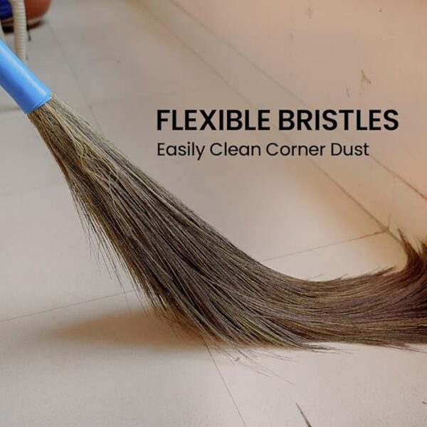 KLAP Soft Broom, Phool Jhadu for Floor Assam Grass | Accu Pressure Point Handle | Comfortable & Strudy Grip | | Extra Long Soft Broom | No Dust Shedding (Pack of 2, 350 GRAMS)