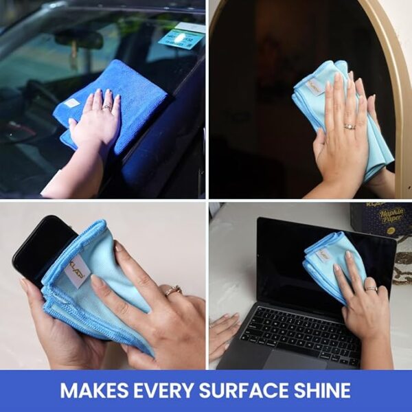 Klap Microfiber Basic Cleaning Cloth | Highly Absorbent Lint and Streak Free, Fast Drying | Soft & Scratch Free | Multipurpose Wash Cloth for Kitchen Complete Cleaning (Pack of 1, Blue)